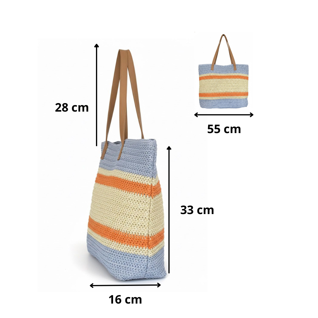 Bolso de Playa Fashion Mujer Tipo Tote con Rayas